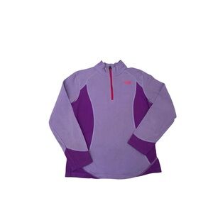 The North Face Lavender Fleece with 3/4 Pink Zip
